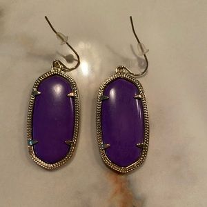 Kendra Scott Gold Drop Earrings in Purple